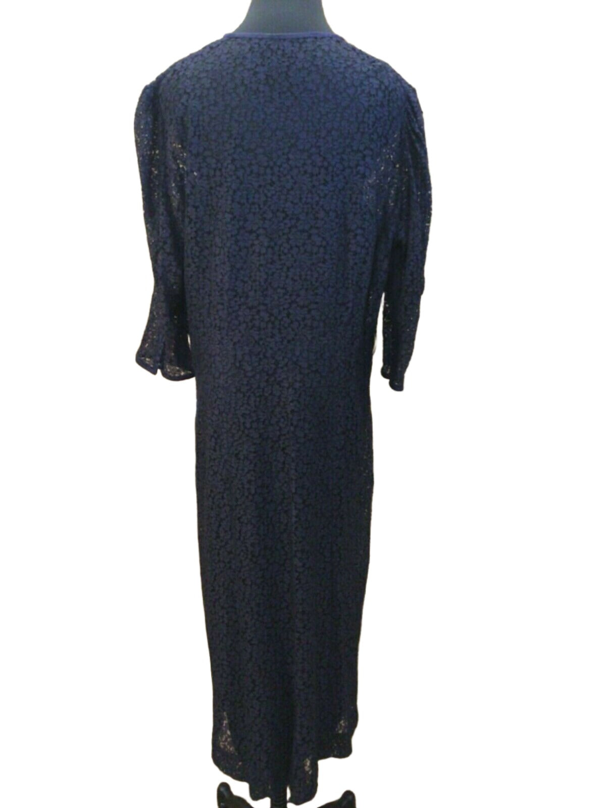 Antique Vintage 1930’s Woman’s Dark Blue Lace Dress