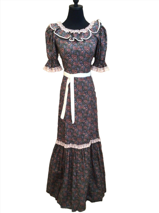 Authentic KLEEMERGER HOF 1970s Cotton BoHo Cottagecore Maxi Dress