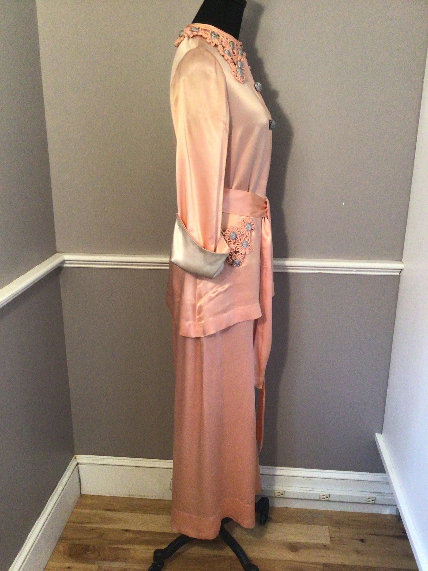 Vintage “Nat Lewis” late 30s/40s Rose Pink Silk 2pc Pajamas